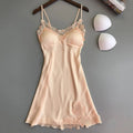 Pijamas sexys para mujer, camisón con tirantes de seda para primavera y verano, vestidos de noche de satén con cuello Halter fino para el hogar
