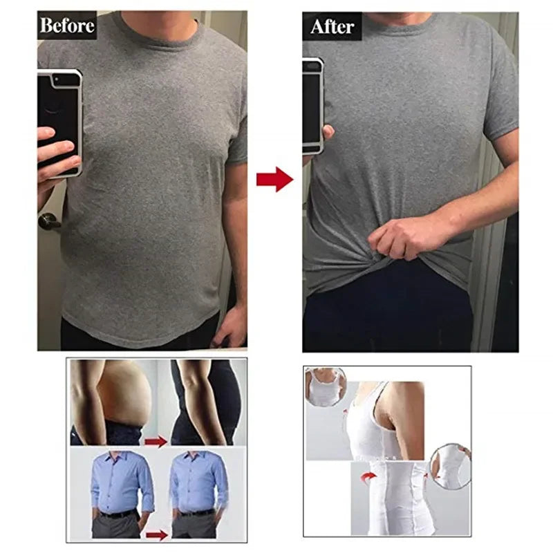 2/1 chaleco adelgazante para hombre, Body adelgazante, corsé de cintura adelgazante, chaleco adelgazante, ropa moldeadora adelgazante con recorte de barriga