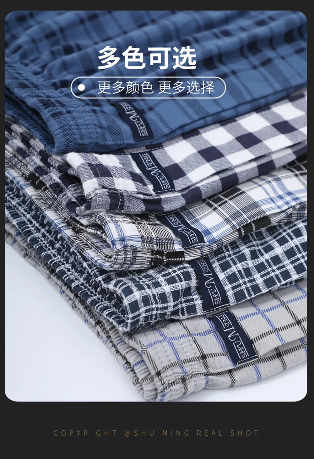 Pantalones de pijama a cuadros de algodón 100% para hombre, pijamas elásticos cómodos con cintura ancha, pantalones cortos para dormir, pantalones PJ con tapeta de botones, pijama para hombre