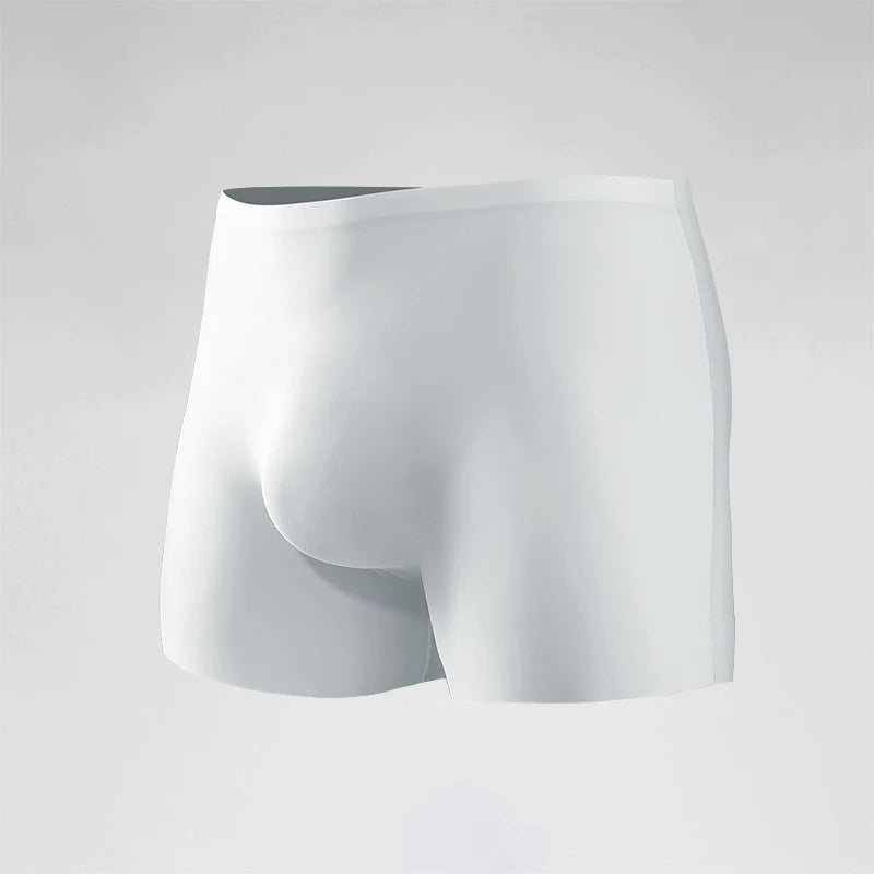 Ropa interior para hombre, Boxers de seda helada con estampado 3D, Boxers finos sin costuras, pantalones cortos deportivos alargados de verano para la cabeza