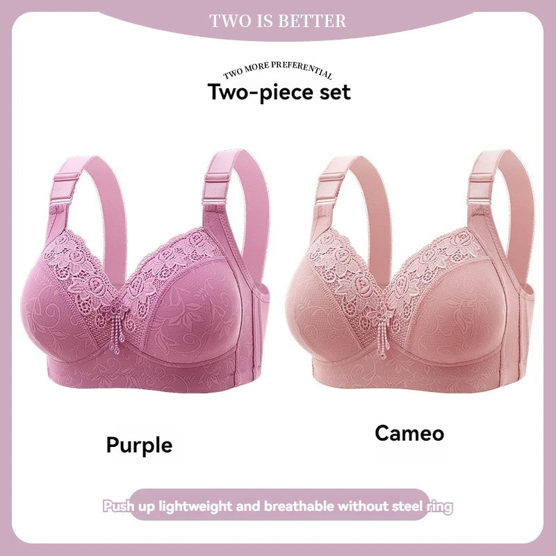 Sujetadores de encaje para mujer, Bralette con perspectiva ultrafina, sujetador con escote en V profundo, lencería Sexy, Tops de talla grande, ropa interior para mamá, sujetador activo