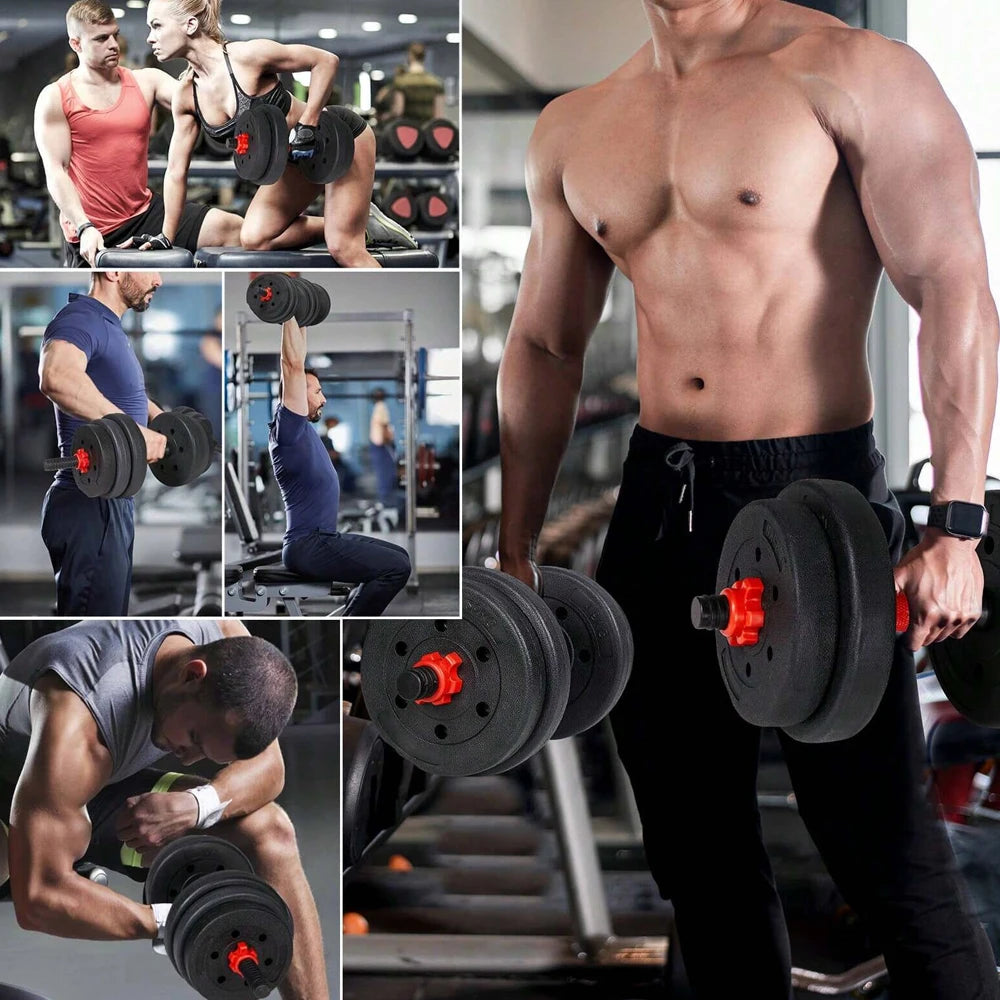 Juego de mancuernas y barra ajustables, pesas de 10 kg, 15 kg, 20 kg, 30 kg, 40 kg, 50 kg, mancuernas para gimnasio y hogar, aptas para hombres