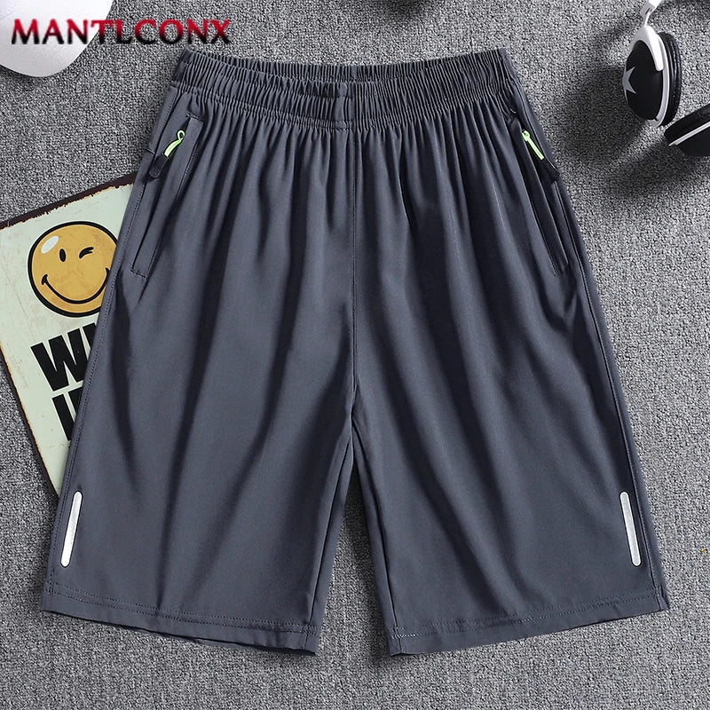 Pantalones Cortos Deportivos de Verano para Hombre, Ropa Deportiva Fresca, Pantalones Cortos Deportivos Casuales, Pantalones Cortos para Gimnasio, Entrenamiento, Correr, Color Negro y Gris