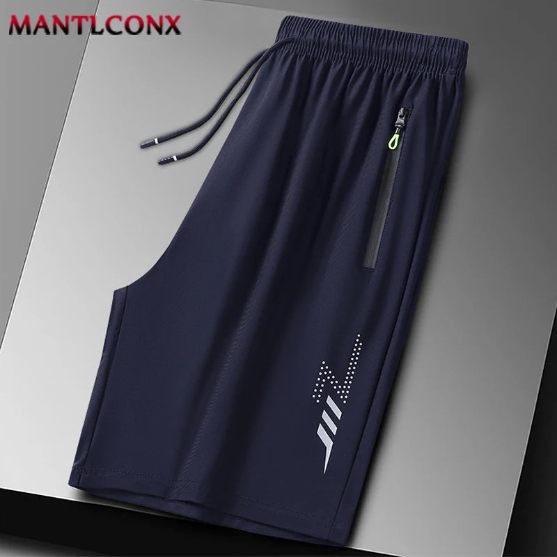 Pantalones Cortos Deportivos de Verano para Hombre, Ropa Deportiva Fresca, Pantalones Cortos Deportivos Casuales, Pantalones Cortos para Gimnasio, Entrenamiento, Correr, Color Negro y Gris