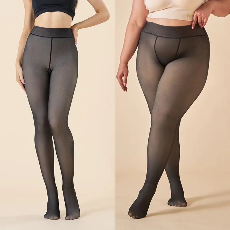 Medias térmicas forradas de lana para mujer, mallas cálidas de cintura alta, pantimedias negras translúcidas, Sexy, Invierno medias termicas mujer mallas termicas mujer mallas calidas de invierno para mujer