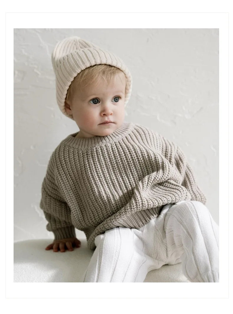 Suéteres de bebé Otoño Invierno niños niñas de manga larga suéter de punto de Color puro bebé niños niñas suéter suéteres ropa