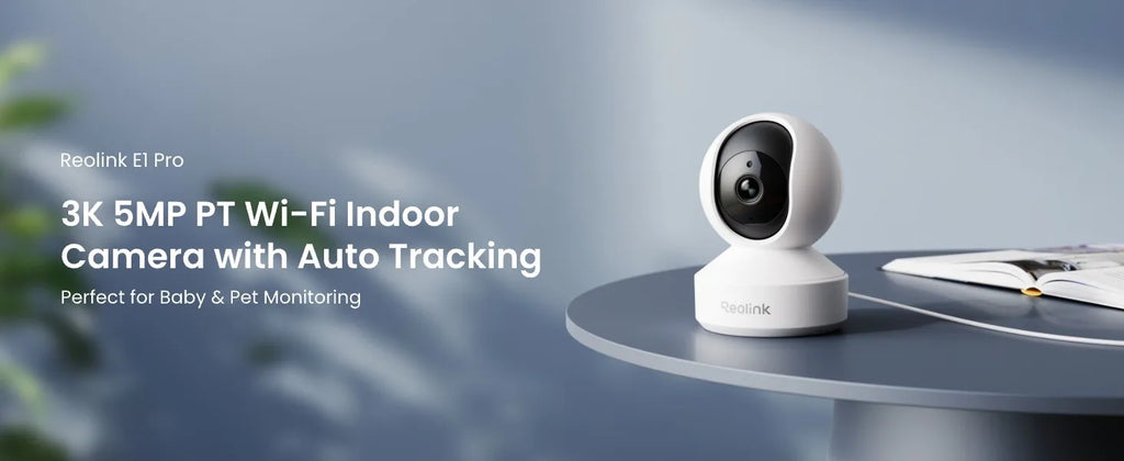 Cámara IP WiFi REOLINK E1 Pro 3K 5MP PT con Seguimiento Automático, Monitor para Bebés, Detección de Personas/Mascotas/Llanto, Audio Bidireccional, Cámara de Seguridad