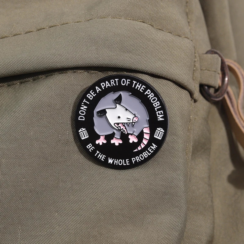 Alfileres esmaltados de Possum divertidos y bonitos, broches con citas de problemas enteros, joyería, insignia de solapa de Animal de dibujos animados para regalo