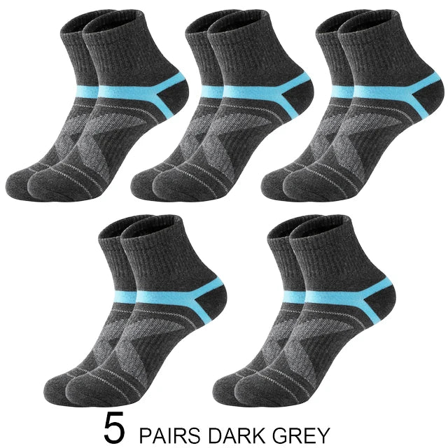 Lote de 3/5/10/20 pares de calcetines deportivos negros para hombre, calcetines informales para correr, Otoño Invierno, calcetines transpirables de alta calidad para hombre