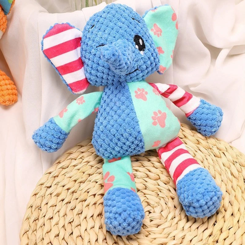 Juguete de peluche para mascotas, animales bonitos, resistente a mordeduras, interactivo, chirriante, juguete para masticar para perros, limpieza de dientes, juguete para masticar, suministros para mascotas