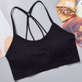 Ropa Interior Deportiva para Mujer, Top Corto sin Costuras para Yoga y Fitness, con Tirantes Anchos con Letras, Cómodo para Entrenamiento, sin Varillas