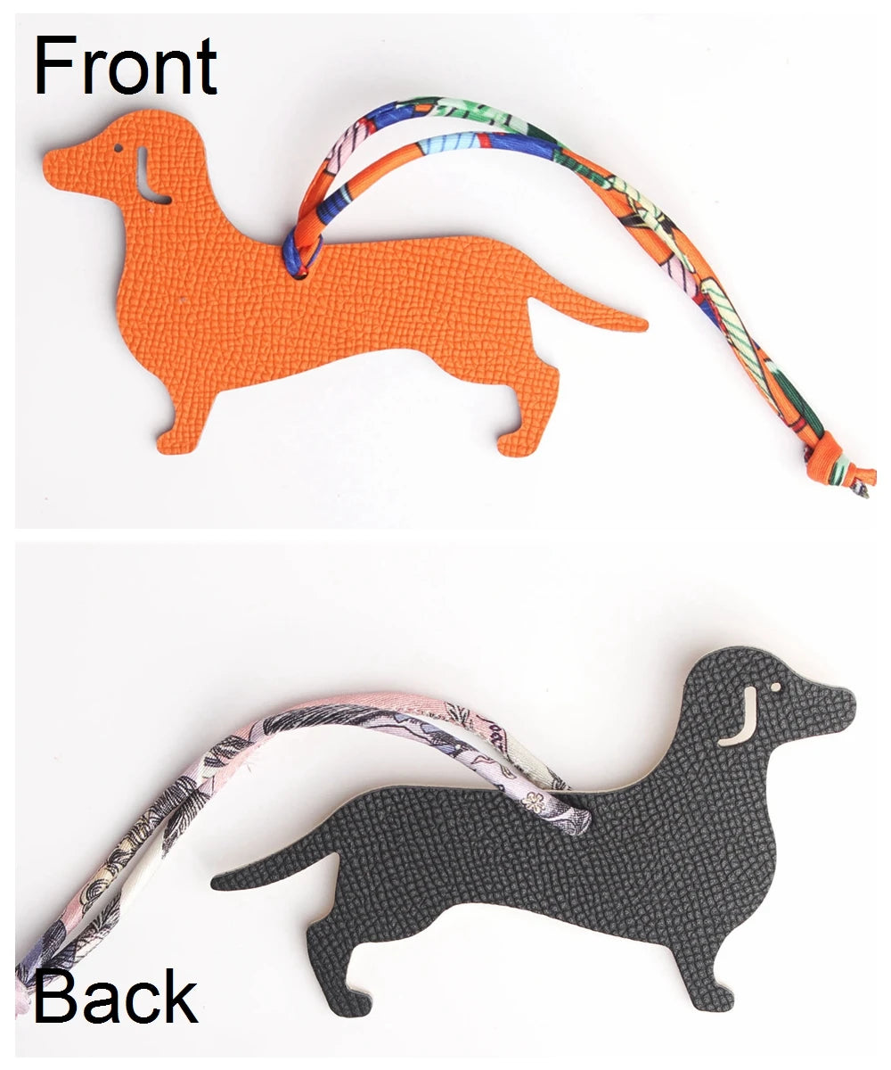 Llavero con doble cara de piel auténtica de grano completo de cocodrilo, gato de la suerte, cachorro, perro, caballo, mochila, colgante, Animal, bolso de mujer