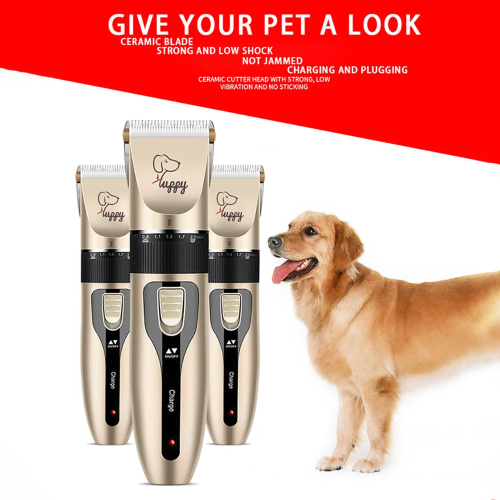 Cortadora de pelo para perros y gatos, afeitadora para mascotas, juego completo de tijeras profesionales recargables para mascotas, máquina cortadora