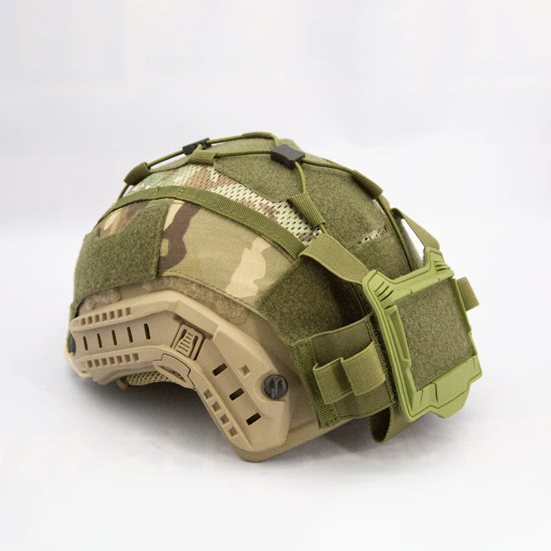 Juego de fundas para casco táctico para casco marítimo, bolsa para batería NVG, funda de malla híbrida de caza para cascos balísticos y