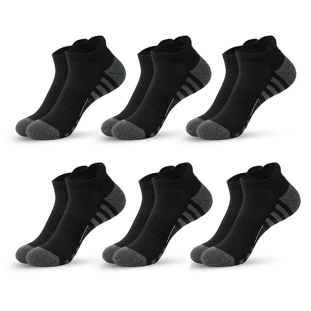 6/24 pares de calcetines deportivos tobilleros para correr, calcetines deportivos acolchados y transpirables de corte bajo para hombres y mujeres