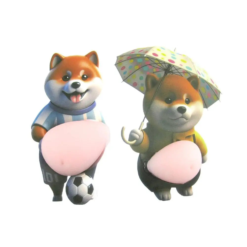 Pegatina 3D de silicona con diseño de Shiba Inu para puerta de coche, protector de parachoques, juguete decorativo y divertido para la carrocería del coche.