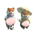 Pegatina 3D de silicona con diseño de Shiba Inu para puerta de coche, protector de parachoques, juguete decorativo y divertido para la carrocería del coche.