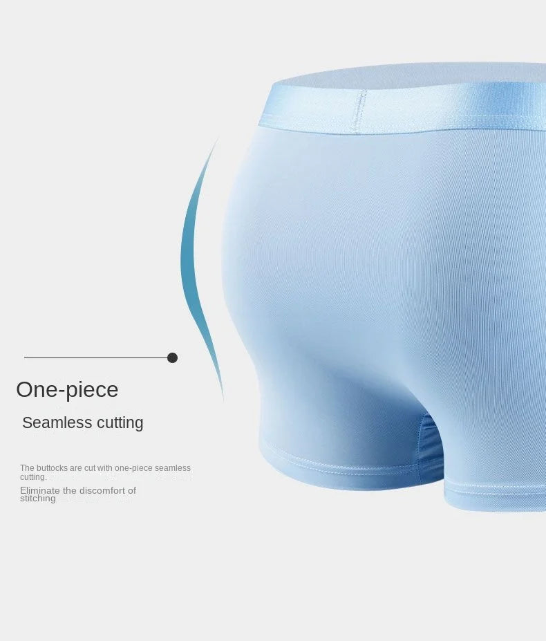 4 Uds Boxer Shorts ropa interior de seda de hielo para hombre calzoncillos masculinos transpirables bragas finas sexis lencería convexa en U lotes al por mayor L-6XL