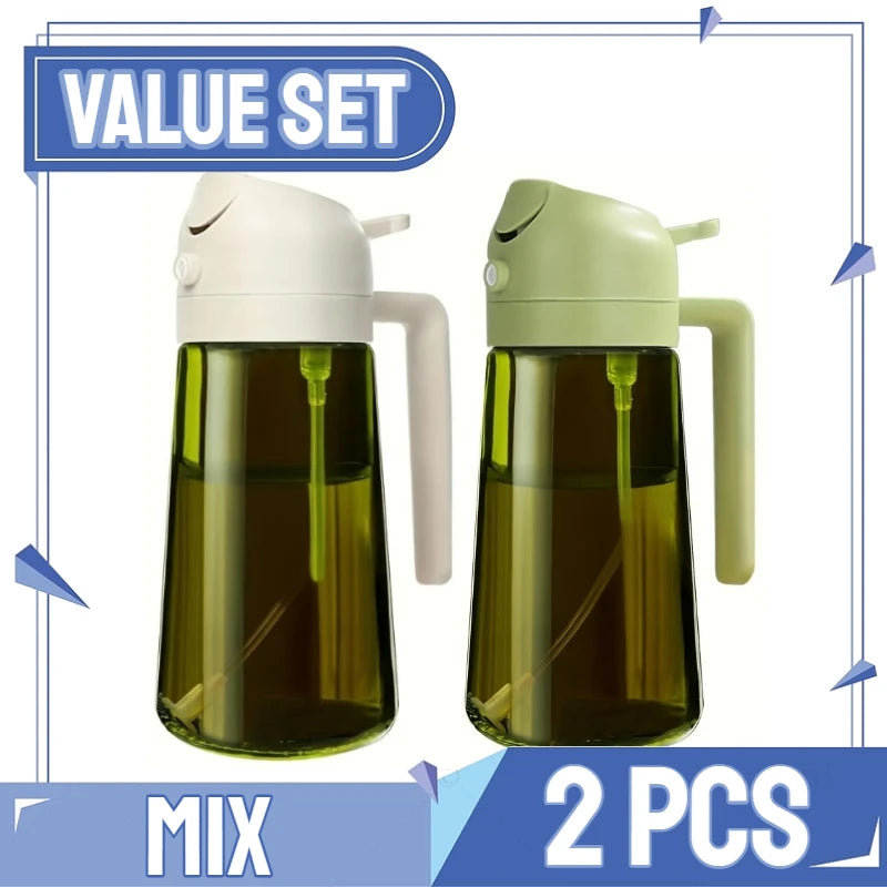 Dispensador de aceite en aerosol 2 en 1 para cocina, pulverizador de aceite o solo cepillo pulverizador para freír al aire, ensaladas, asar, cocinar en la cocina