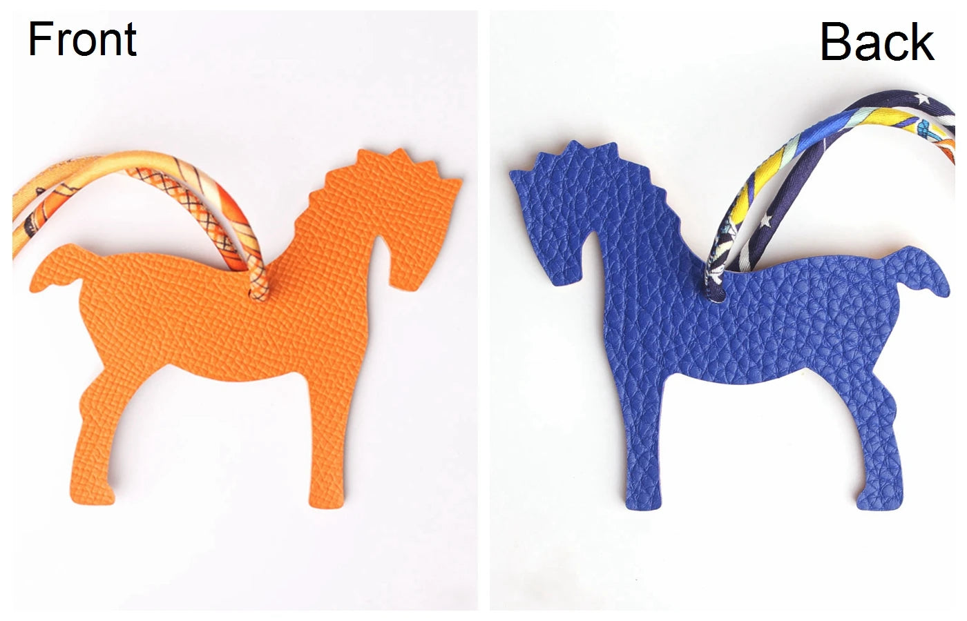 Llavero con doble cara de piel auténtica de grano completo de cocodrilo, gato de la suerte, cachorro, perro, caballo, mochila, colgante, Animal, bolso de mujer