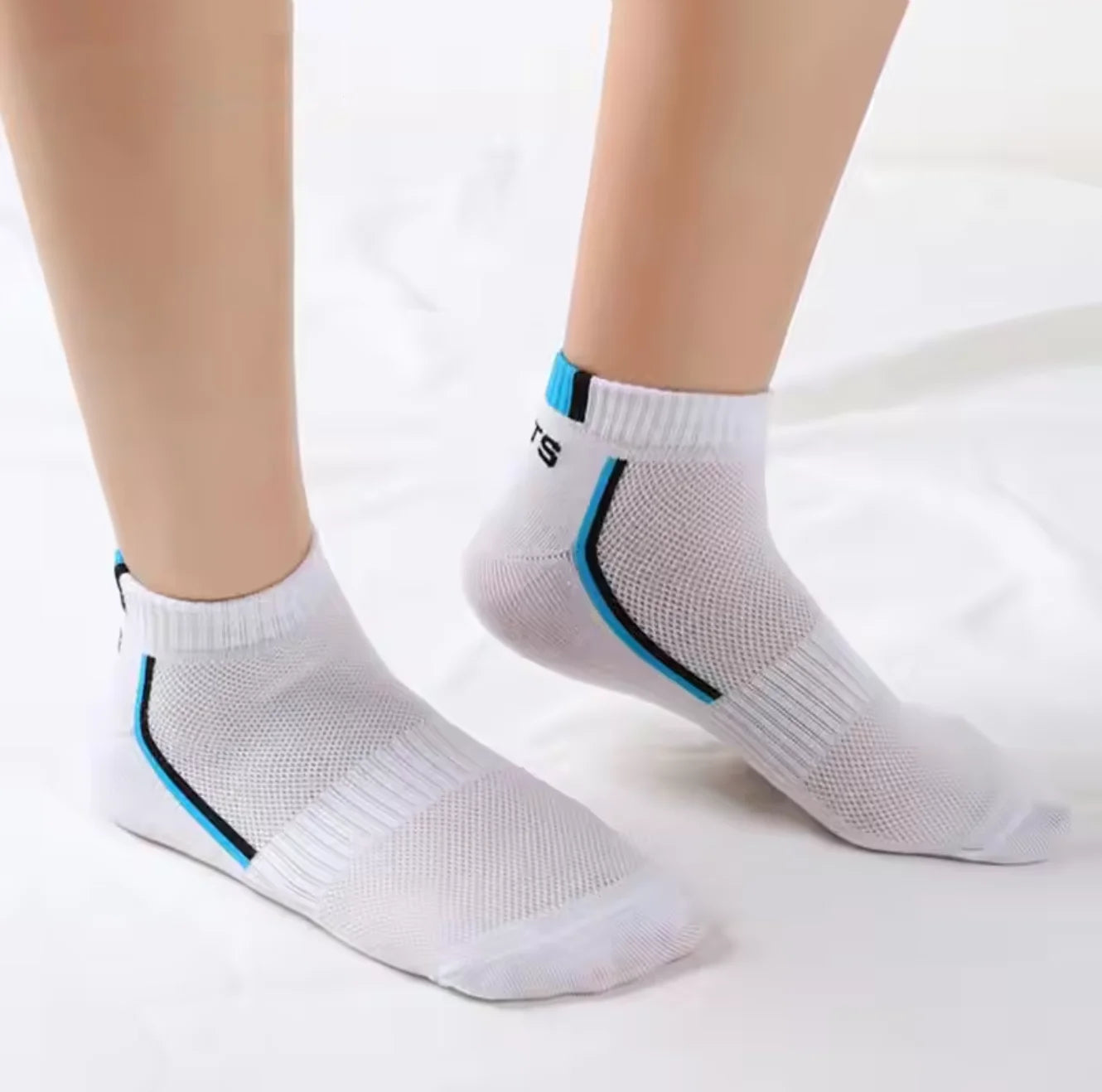 Calcetines náuticos antideslizantes para hombre, 5 pares de calcetines tobilleros con estampado de bloques para negocios y deportes, transpirables, resistentes al sudor, antiolor, cómodos