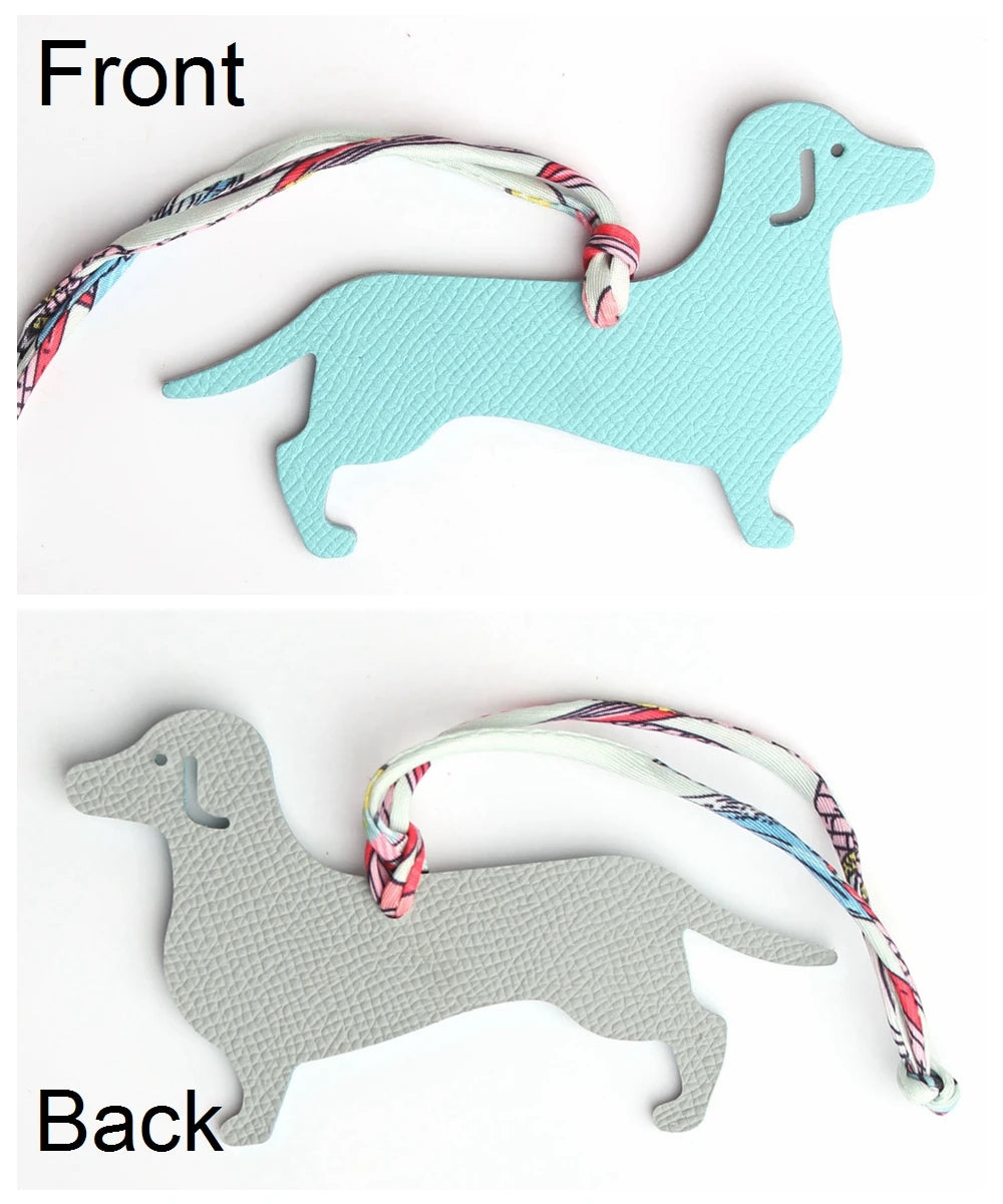 Llavero con doble cara de piel auténtica de grano completo de cocodrilo, gato de la suerte, cachorro, perro, caballo, mochila, colgante, Animal, bolso de mujer