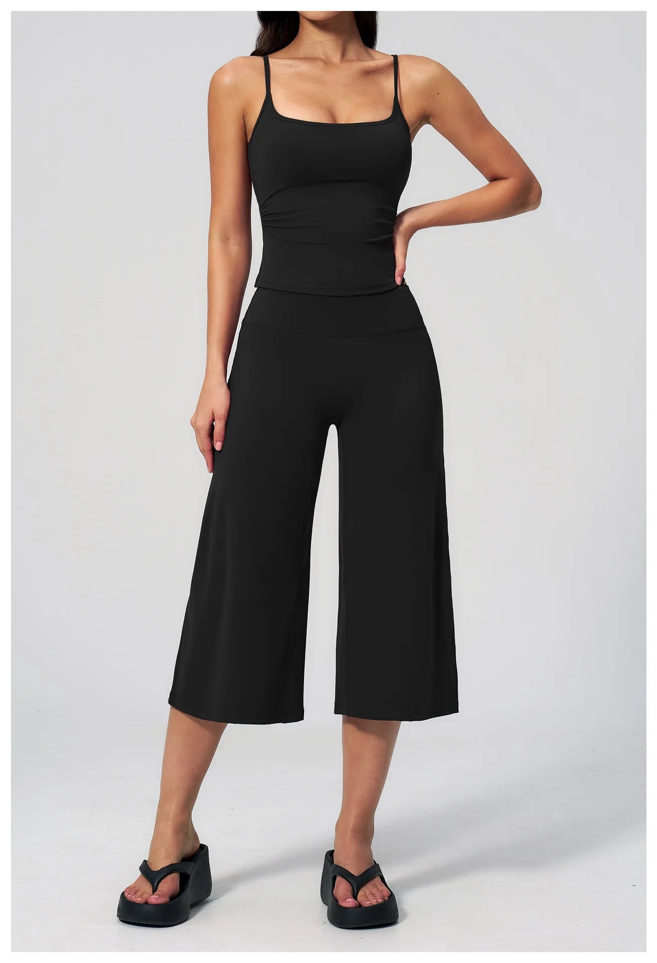 Conjunto Deportivo de Yoga para Mujer, Conjunto de Dos Piezas, Pantalones y Top, Traje Deportivo para Gimnasio, Yoga y Entrenamiento