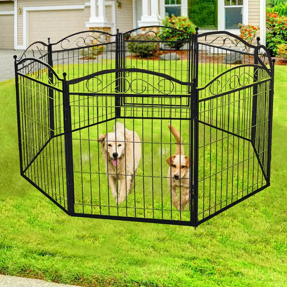 Parque infantil para perros, parque infantil de 8 paneles de 32 pulgadas de altura, valla de ejercicio para perros antioxidante plegable para interiores y exteriores, portátil