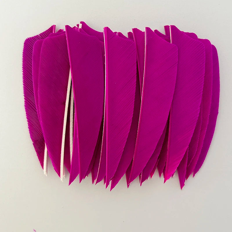 50 Plumas de Pavo de 3 Pulgadas para Flechas, Plumas de Corte Escudo para Arquería, Accesorios para Arco y Flecha