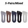1/5 Pares de Calcetines Invisibles de Verano para Hombre, Calcetines de Cinco Dedos, Finos, de Terciopelo, Antideslizantes, Transpirables, Elásticos, de Seda Suave