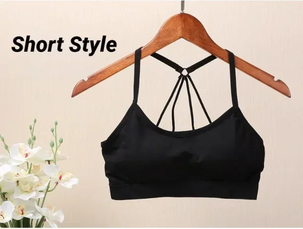 Ropa Interior Deportiva para Mujer, Top Corto sin Costuras para Yoga y Fitness, con Tirantes Anchos con Letras, Cómodo para Entrenamiento, sin Varillas