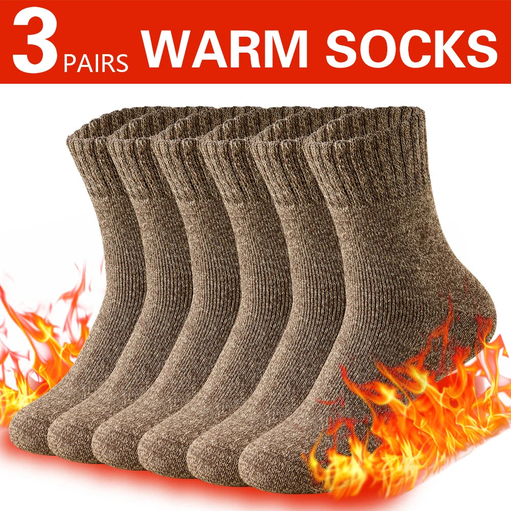 3 pares de calcetines gruesos de invierno para hombre, calcetines largos para deportes al aire libre, calcetines de nieve resistentes al frío a prueba de heladas para hombre, regalo 39-44