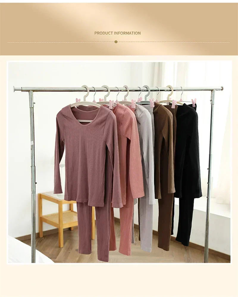 Ropa interior térmica cálida para mujer, ropa íntima Sexy para mujer, Calzoncillos largos con forma de mujer, ropa térmica moldeadora de cuello medio para mujer