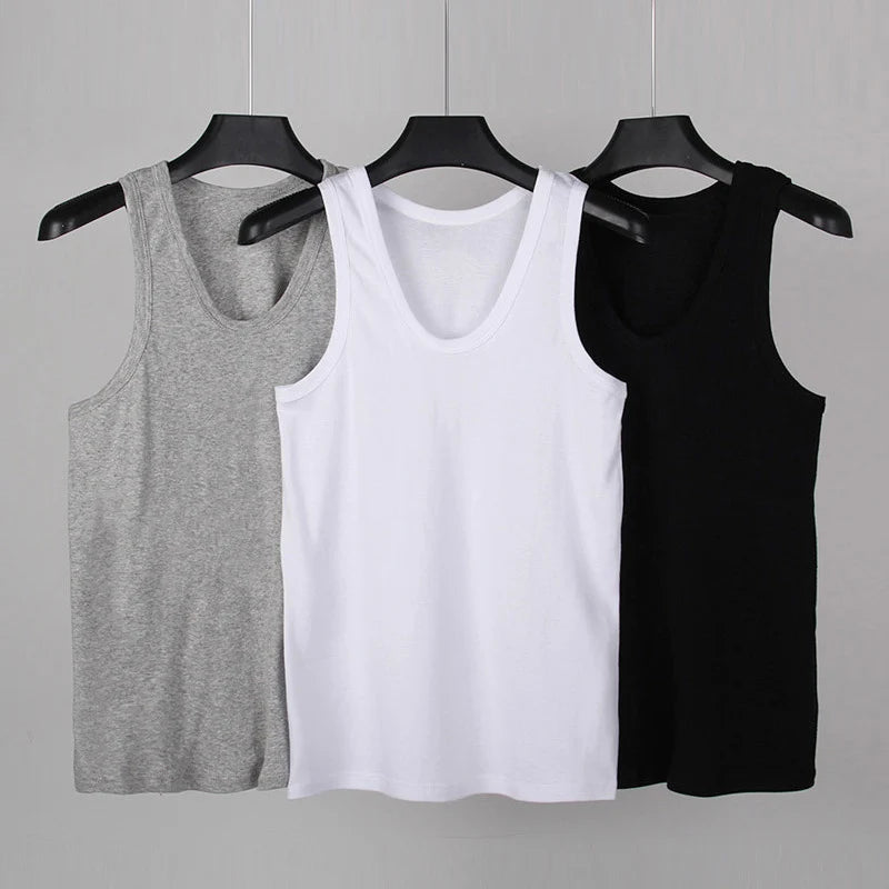 Chaleco fino de algodón para las cuatro estaciones de color sólido para hombre, sudadera informal y cómoda del Joker, chaleco ajustado para ejercicio físico
