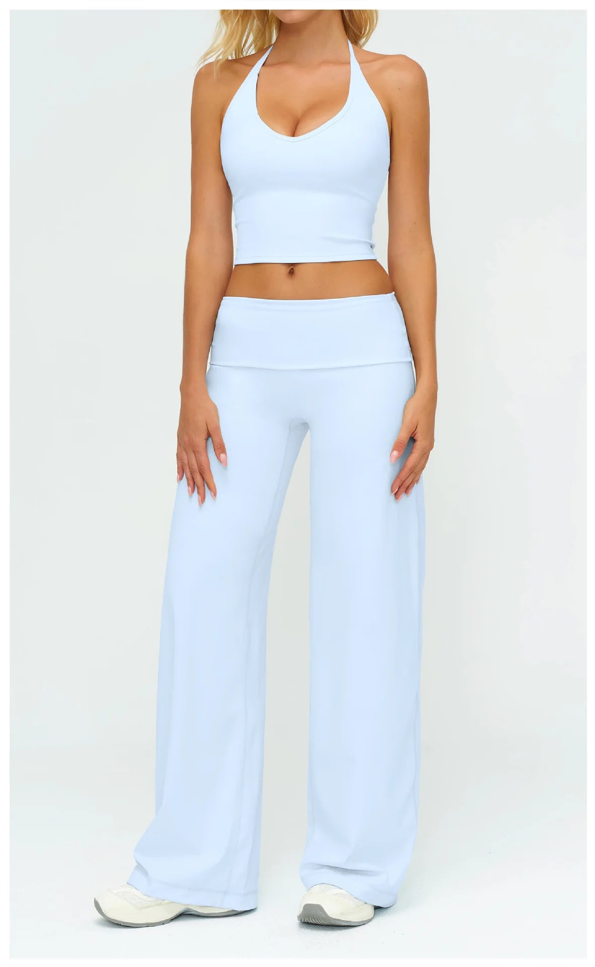 Conjunto Deportivo de Yoga para Mujer, Conjunto de Dos Piezas, Pantalones y Top, Traje Deportivo para Gimnasio, Yoga y Entrenamiento