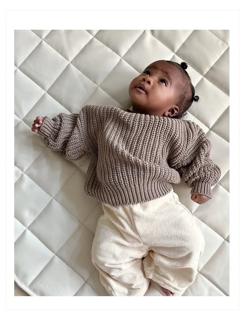 Suéteres de bebé Otoño Invierno niños niñas de manga larga suéter de punto de Color puro bebé niños niñas suéter suéteres ropa