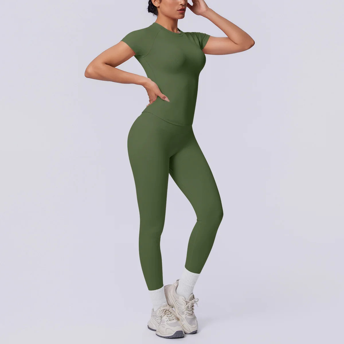 Conjunto Deportivo de Yoga para Mujer, Conjunto de Dos Piezas, Pantalones y Top, Traje Deportivo para Gimnasio, Yoga y Entrenamiento