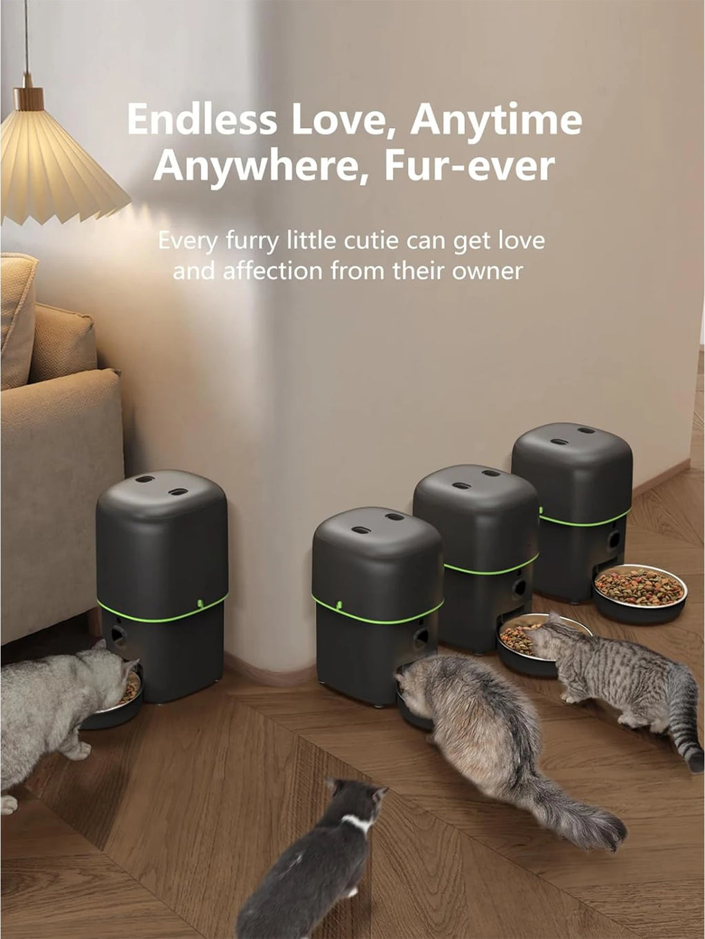 Alimentador automático para gatos, cámara inteligente para mascotas, dispensador de comida para gatos, 2,4G/5GWiFi, Control por aplicación Tuya, alimentador automático para accesorios para perros y gatos