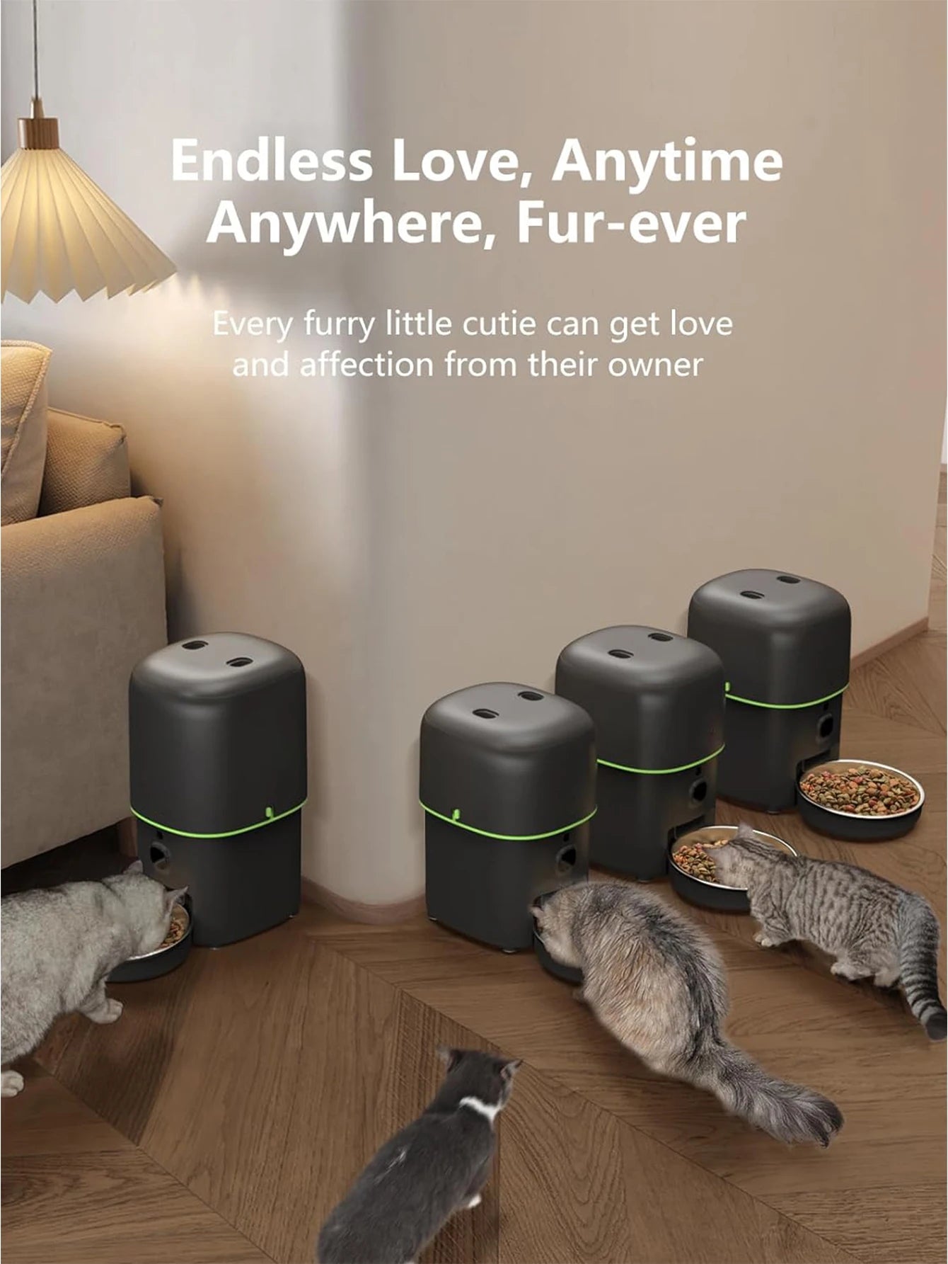 Alimentador automático para gatos, cámara inteligente para mascotas, dispensador de comida para gatos, 2,4G/5GWiFi, Control por aplicación Tuya, alimentador automático para accesorios para perros y gatos