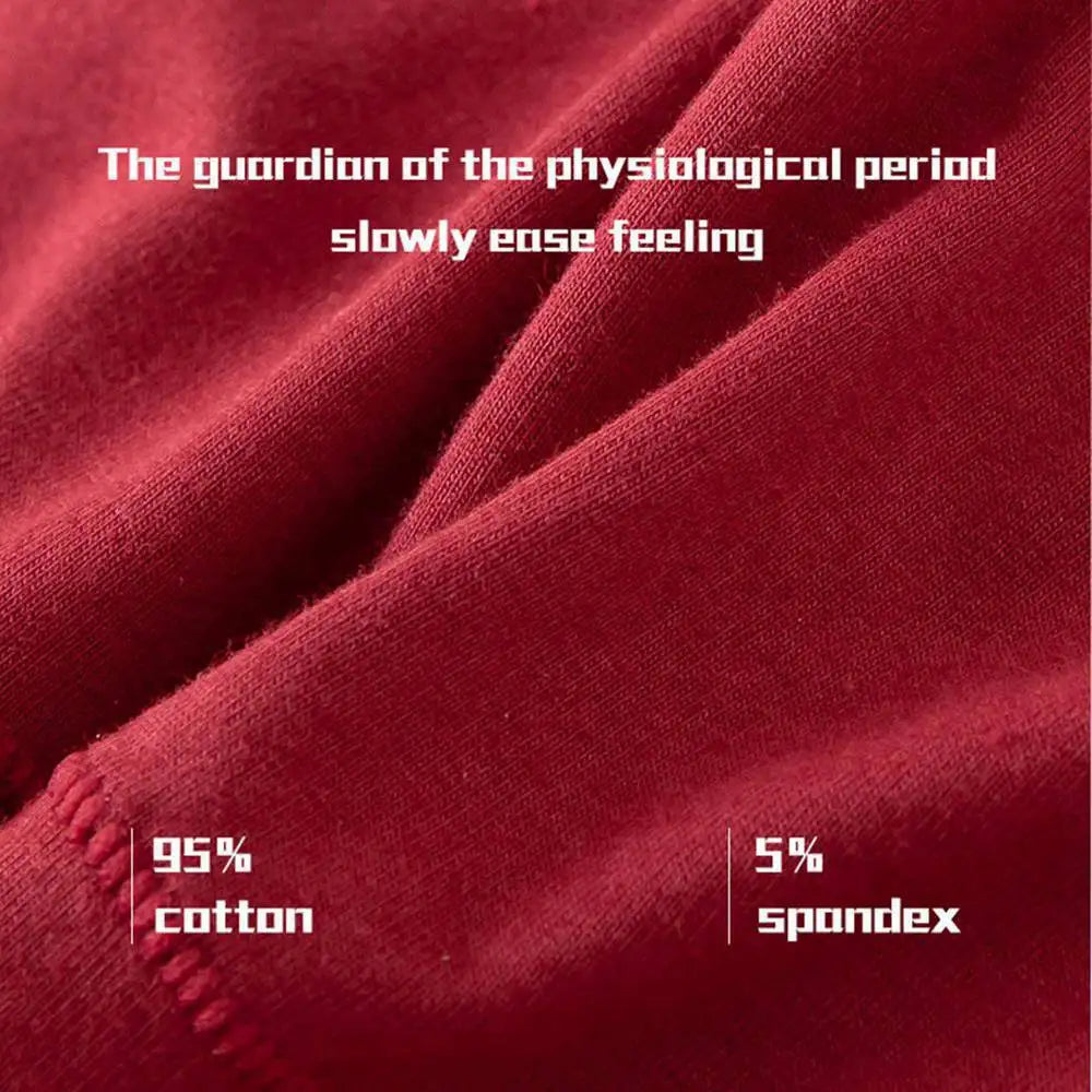 Bragas menstruales muy abundantes para mujer, calzoncillos de algodón transpirables, ropa interior fisiológica de cintura baja para mujer