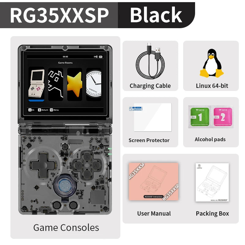 Consola de Juegos Portátil Anbernic RG35XXSP con Pantalla IPS de 3.5 Pulgadas 640*480, Linux, WIFI, Reproductor de Videojuegos Retro, 3300mAh, +5000 Juegos