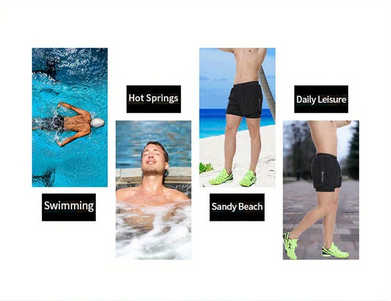5/1Pantalones de Aloe para hombre, pantalones cortos deportivos, bañadores de dos capas: ¡elegantes, de secado rápido y cómodamente se ajustan para la playa, la piscina y la aguas termales!
