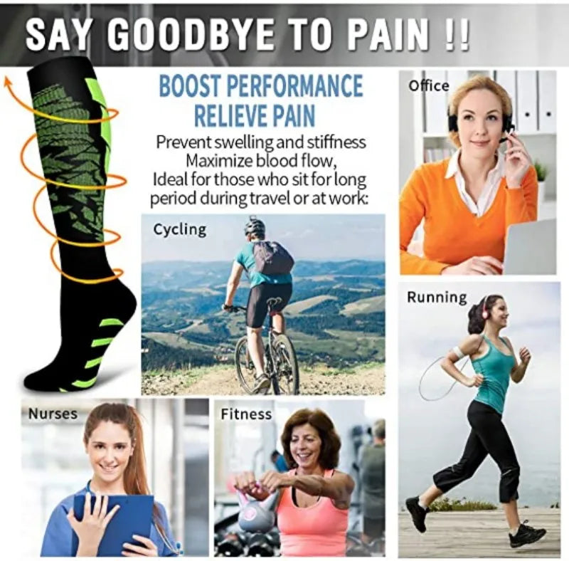 Calcetines de compresión para correr, calcetines deportivos para enfermería médica, 20-30mmHg, para viajes en vuelo, embarazo, Edema, Diabetes, venas varicosas