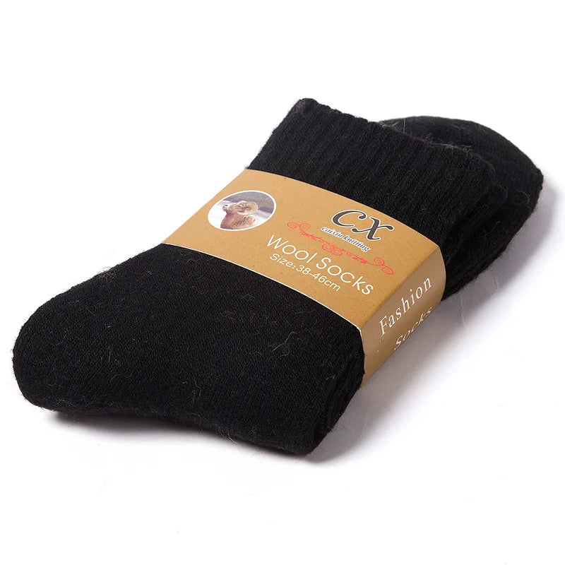 2025 nuevos calcetines cálidos súper gruesos de invierno, calcetines de lana para hombres y mujeres, calcetines sólidos, calcetines de lana Merino contra la nieve fría, calcetines Terry