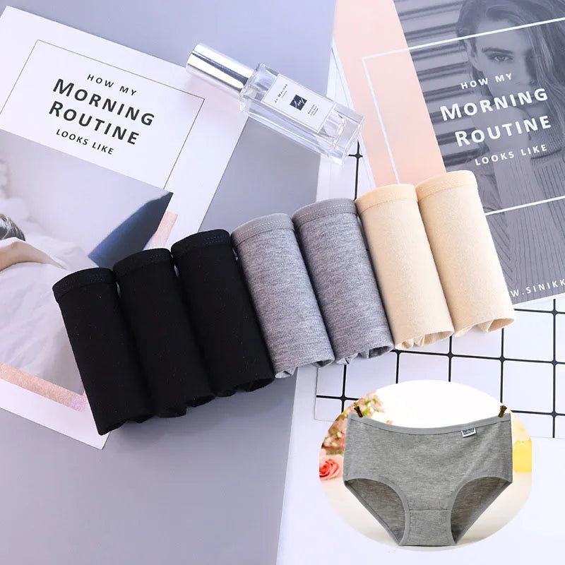 Bragas de talla grande para mujer, ropa interior de algodón suave, lencería Sexy, 7 unidades por lote
