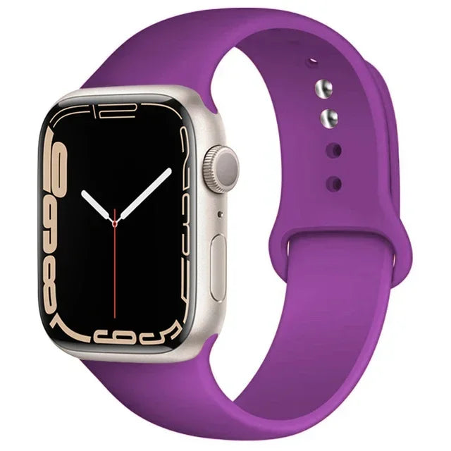 Correa de silicona para Apple Watch, 46mm, 44mm, 45mm, 40mm, 41mm, 42-38mm, 49mm, pulsera deportiva iwatch series 11 10 9 8 7 6 5 SE Ultra3