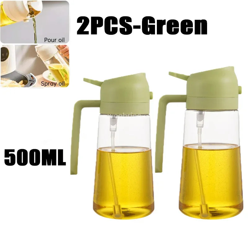 Dispensador de aceite en aerosol 2 en 1 para cocina, pulverizador de aceite o solo cepillo pulverizador para freír al aire, ensaladas, asar, cocinar en la cocina