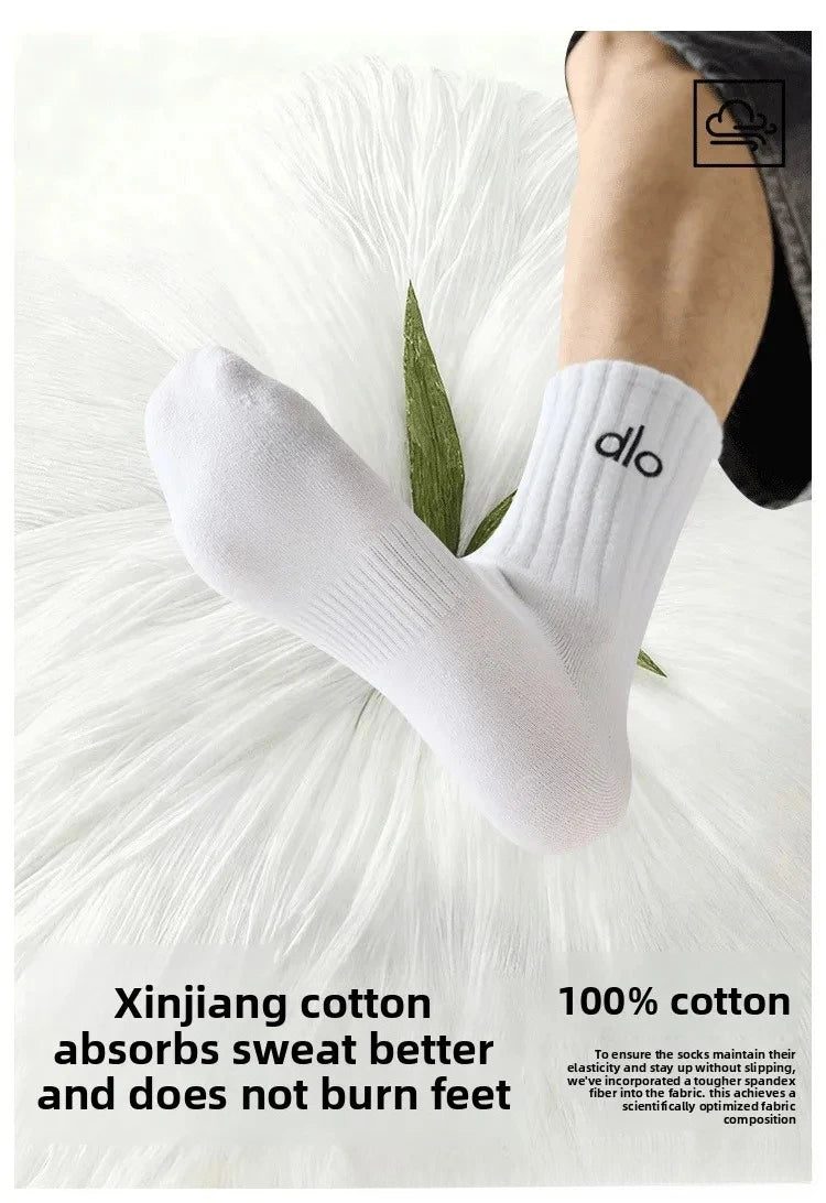 Calcetines dlo de algodón puro antiolor, aptos para todas las estaciones, medias 100% algodón, para jóvenes estudiantes, talla grande, calcetines de baloncesto.