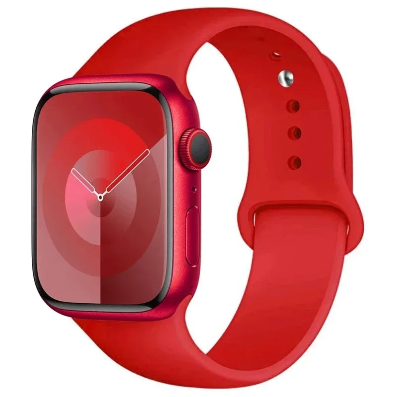 Correa de silicona para Apple Watch, 46mm, 44mm, 45mm, 40mm, 41mm, 42-38mm, 49mm, pulsera deportiva iwatch series 11 10 9 8 7 6 5 SE Ultra3
