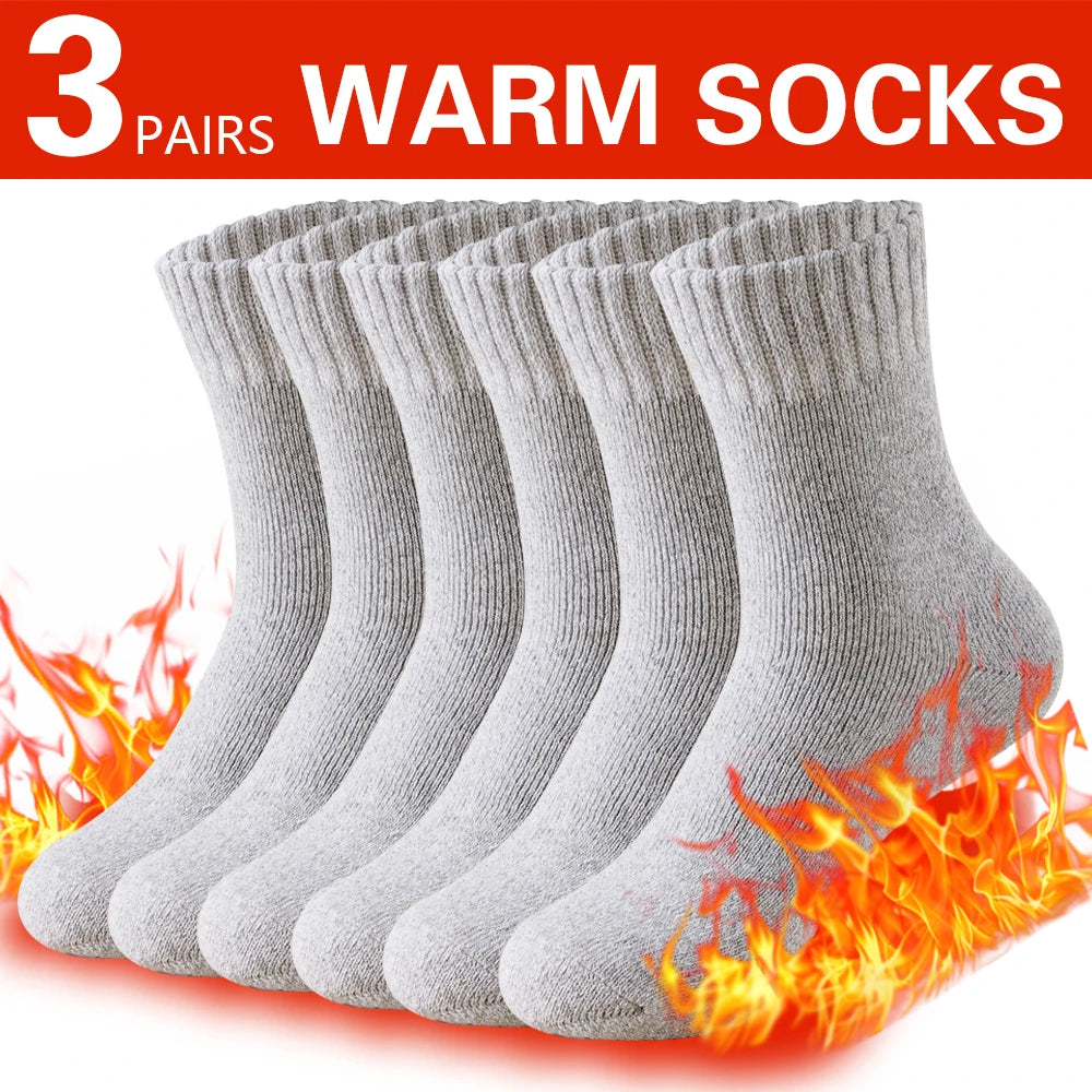 3 pares de calcetines gruesos de invierno para hombre, calcetines largos para deportes al aire libre, calcetines de nieve resistentes al frío a prueba de heladas para hombre, regalo 39-44